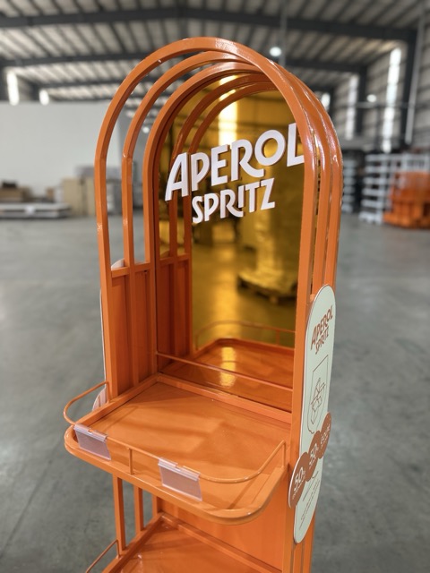 exhibidor metalico aperol