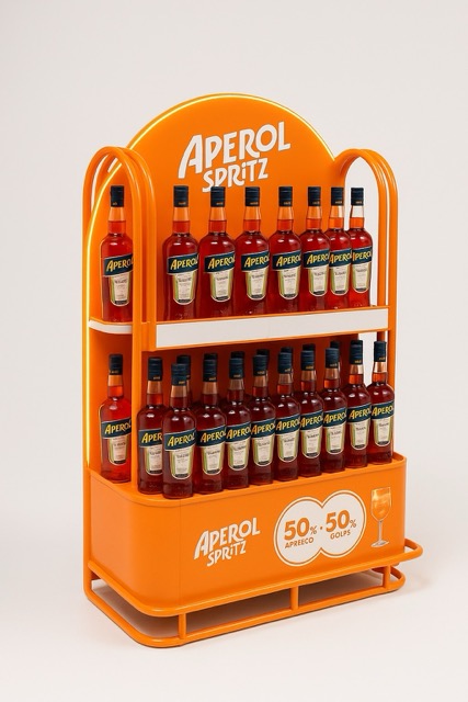 exhibidor metalico puntera aperol
