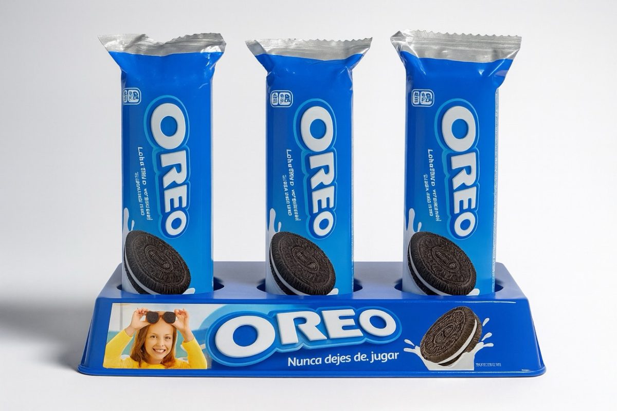 bandejas exhibidoras galletitas oreo