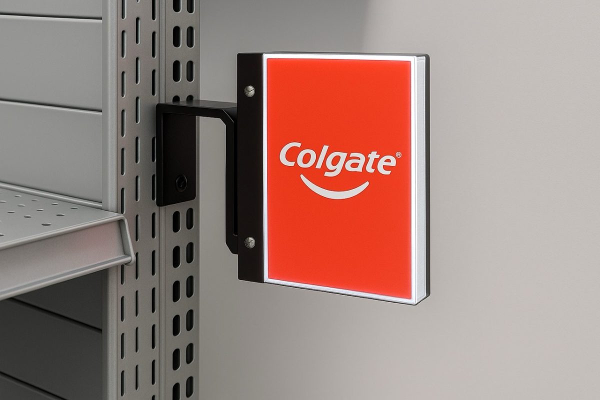 cartel para farmacias de acrilico con luz Colgate