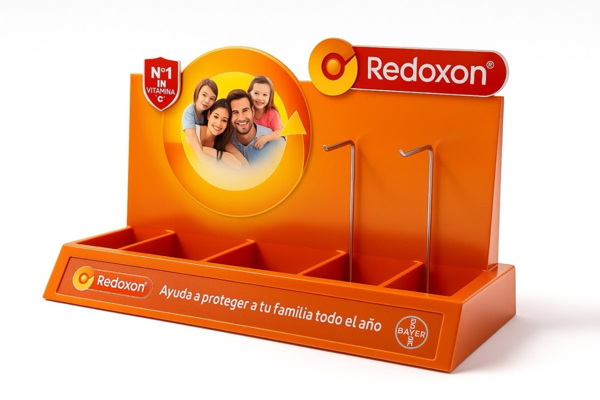 exhibidor de mostrador plastico termoformado para farmacia