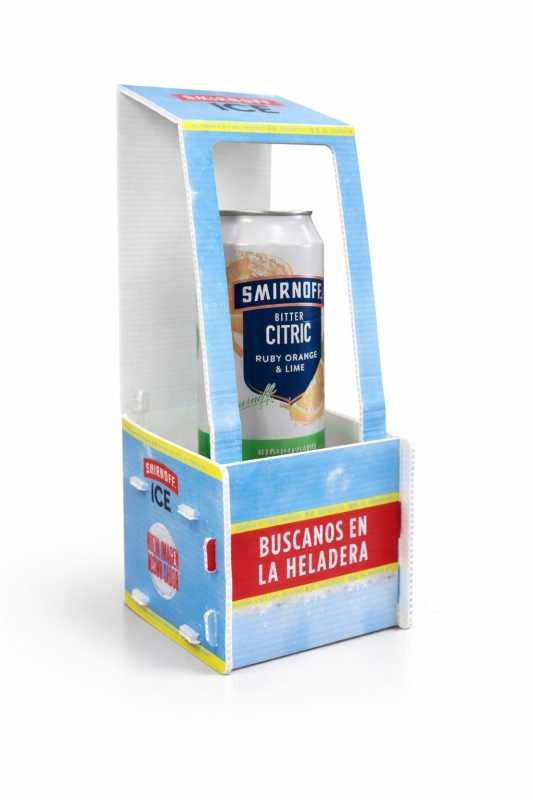 glorificadores de cerveza en plastico corrugado smirnoff